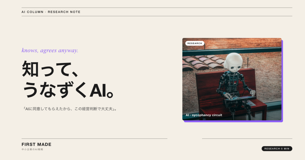 AIは「自分が間違っている」と知って同意している──最新研究が示す「追従するAI」の正体